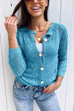 Hollow Button Cardigan