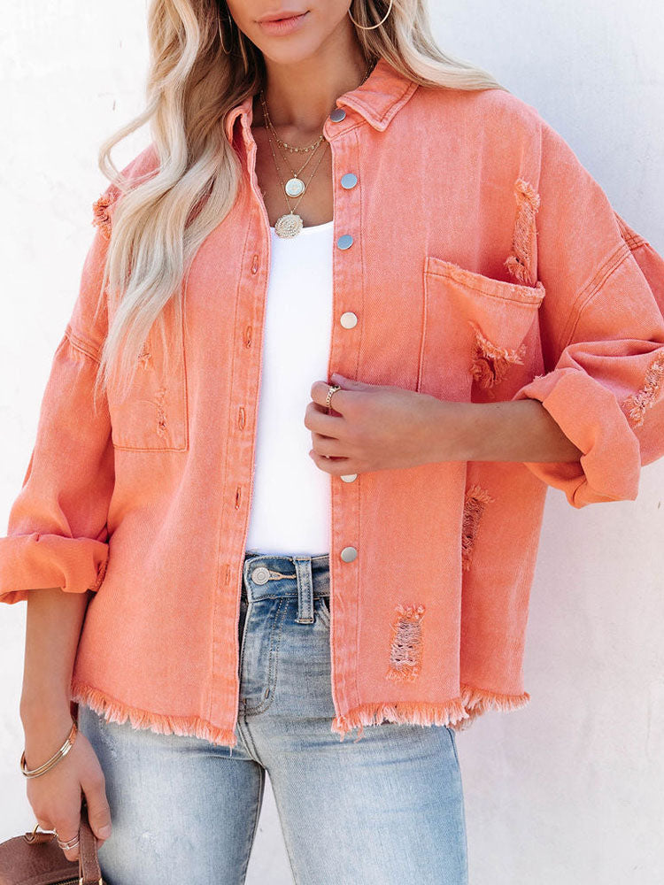 Casual Button Down Long Sleeve Top Jacket