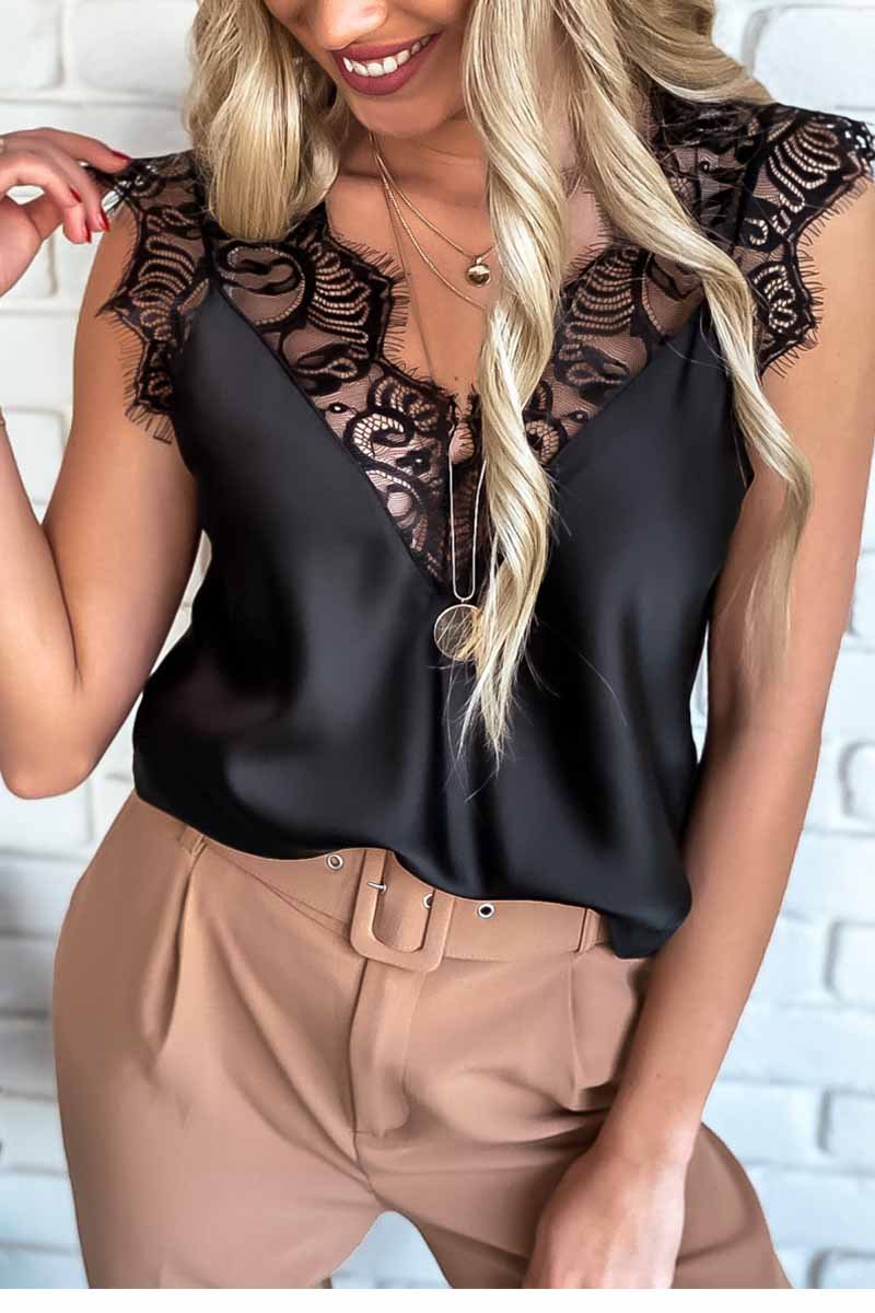 Florcoo Sexy Lace Stitching Suspender Top