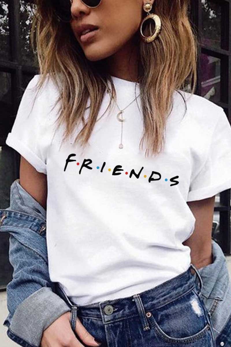 colorful letters print T-shirt