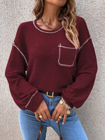 Casual Long Sleeve O-Neck Solid  Sweatshirt