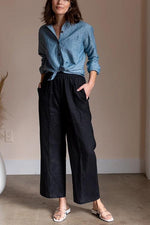 Pockets Linen Loose Pants