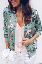 Casual Fashion Printed Round Neck Long Sleeve Jacket(3 Colors)