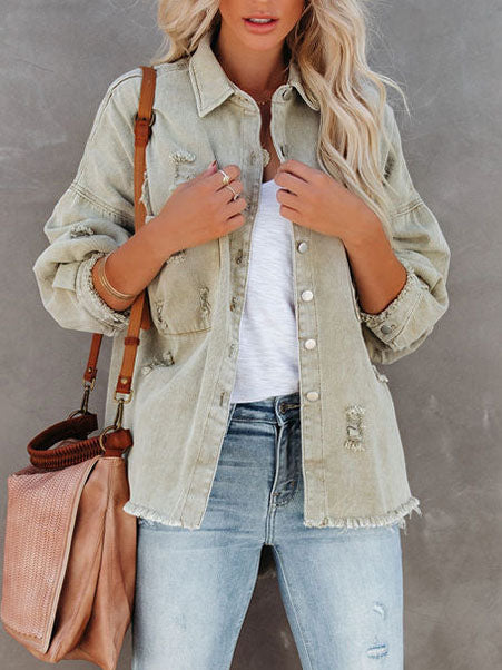 Casual Button Down Long Sleeve Top Jacket