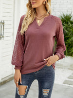 Casual V-Neck Long Sleeve Solid Color Warm Sweatshirt