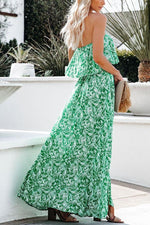 Summer Lover Strapless Palm Print Maxi Dress
