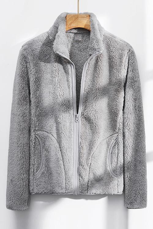 Classical Fluffy  Fleece Zipper Jackets