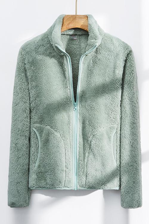 Classical Fluffy  Fleece Zipper Jackets