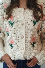 Floral Pearl Button Cardigan