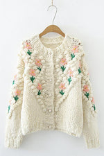 Floral Pearl Button Cardigan