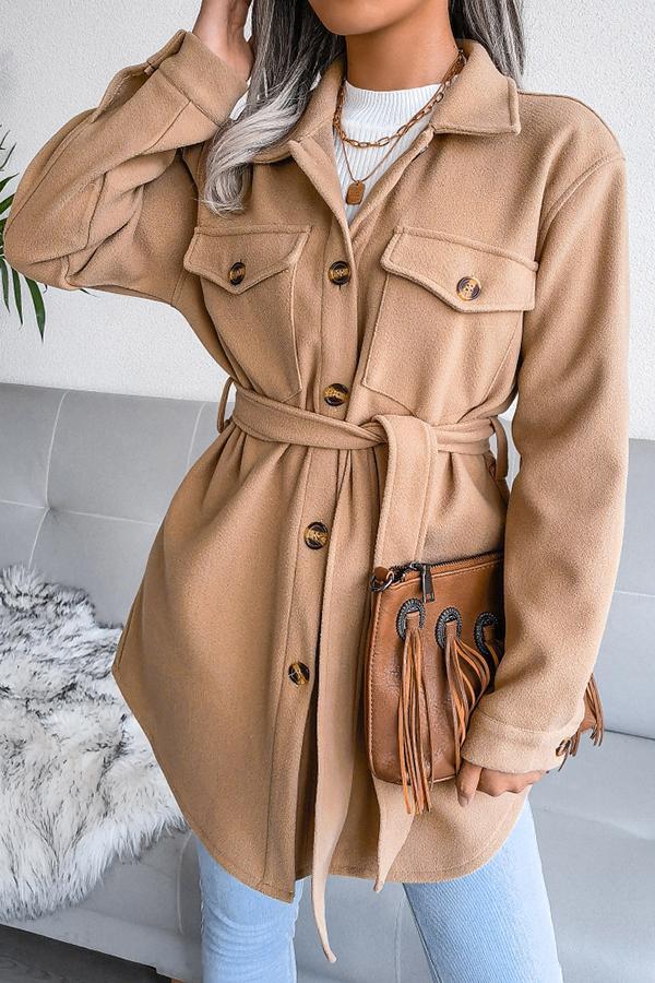 Simply At Ease Pocketed Belted Coat