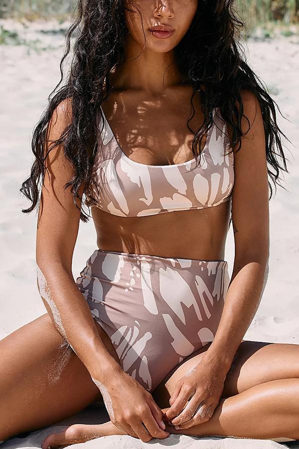 Summer Print Strappy High-waist Bikini