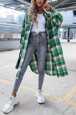 Alanis Pocketed Plaid Long Blouse