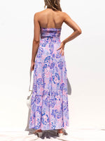 Sleeveless Backless High Waist Loose Floral Maxi Dress
