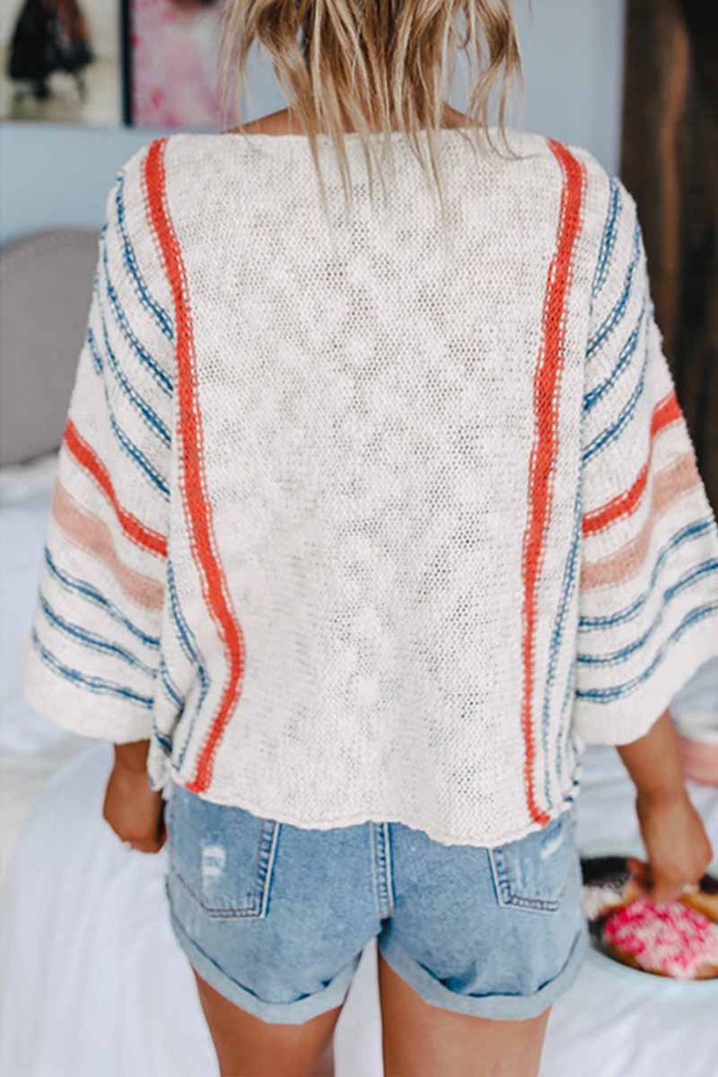 Florcoo Striped Colorblock Sweater