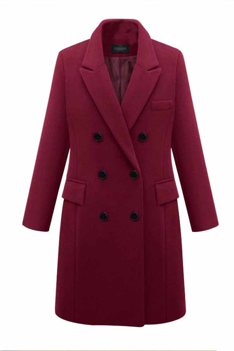 Florcoo Thick Solid Color Button Coat(3 Colors)