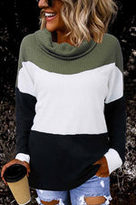 Contrast knitted sweater (2 Colors)