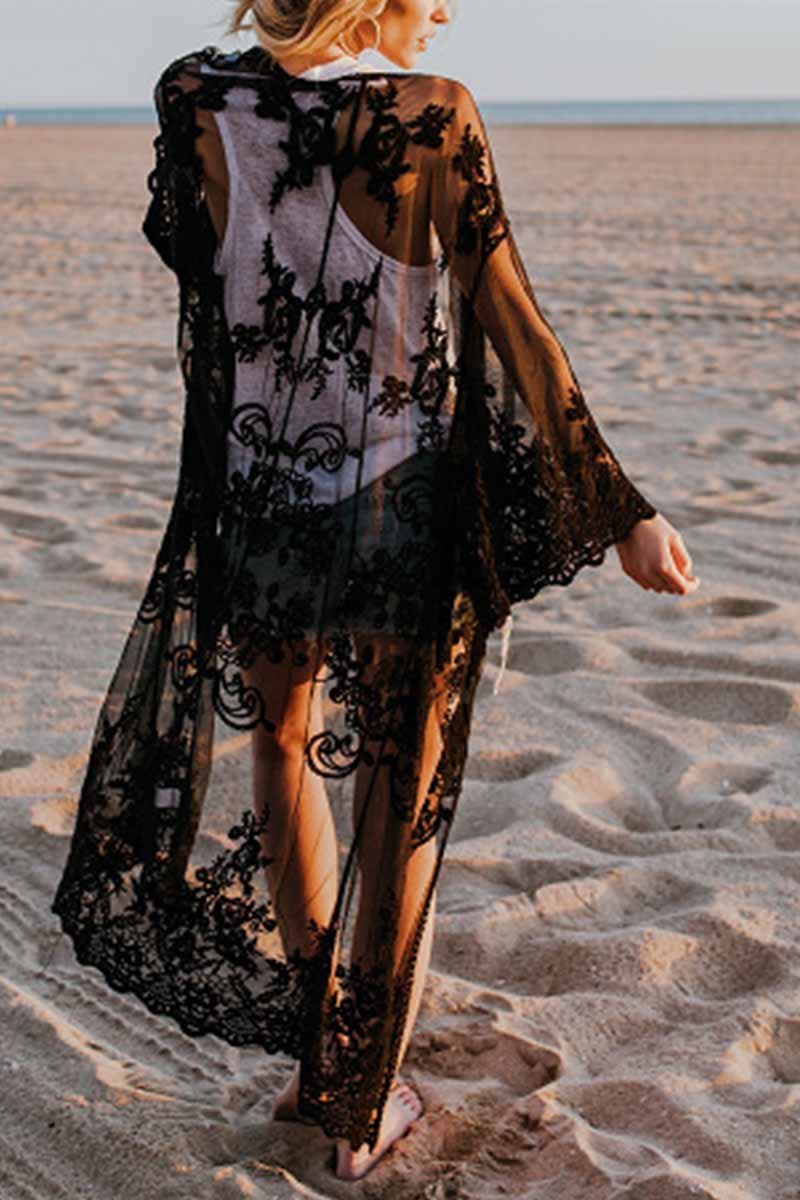 Florcoo Sheer Shawl Beach Swimwear Cover-up