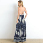 Spaghetti Strap V Neck Backless Loose Maxi Dress