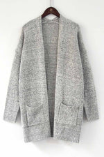 Florcoo Solid Color Knitted Cardigan With Large Pockets