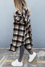 Alanis Pocketed Plaid Long Blouse