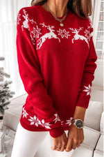 Christmas Snowflake Long-sleeved Knitted Sweater
