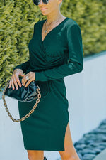 V-neck Slim Long-sleeved Dress