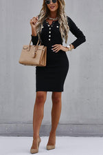 Sonoma Weekend Button Ribbed Knit Dress