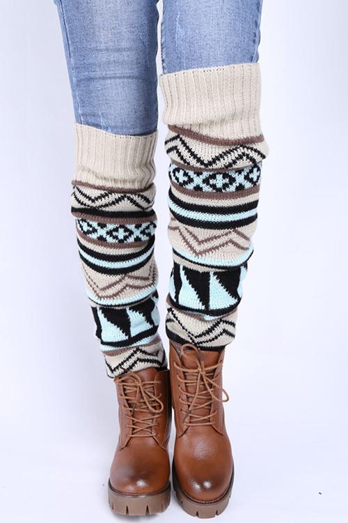 Aztec Print Leg Warmers