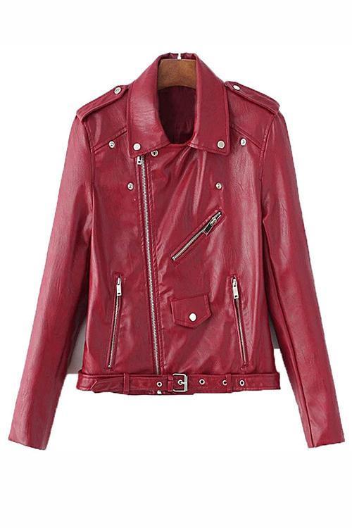 Faux Leather Motorcycle Jacket