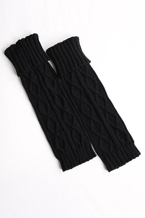 Fold Over Cable Knit Leg Warmers