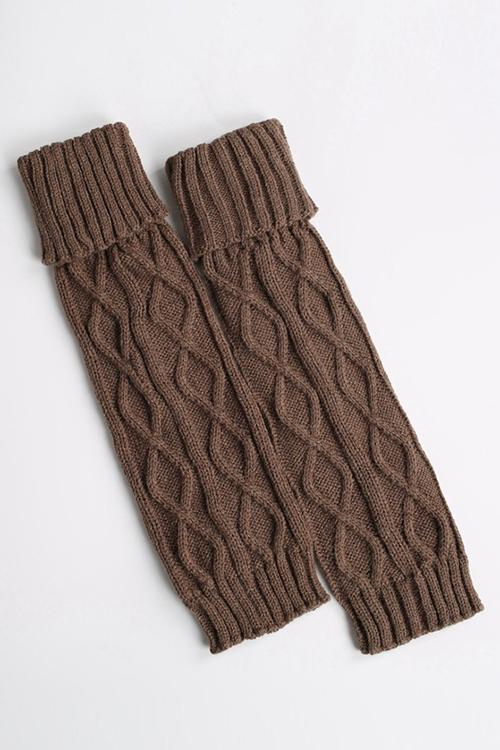 Fold Over Cable Knit Leg Warmers