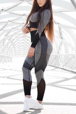 Color Block High Waist Mesh Leggings