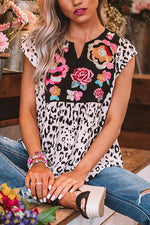 Wild Flower and Leopard Blouse