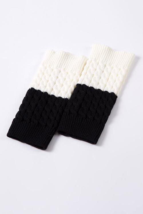 Color Block Reversible Knitted Boot Cuffs