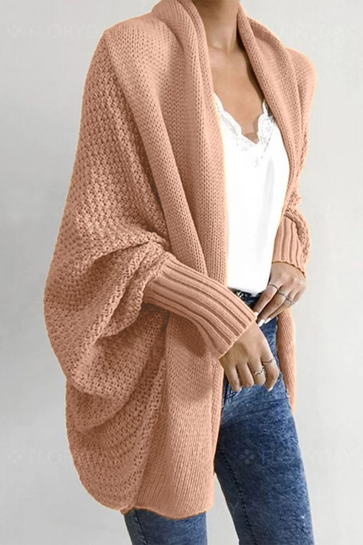 Batwing Sleeve Sweater Cardigan (4 Colors)