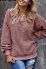 Florcoo Teddy Plush Sweater Casual Tops