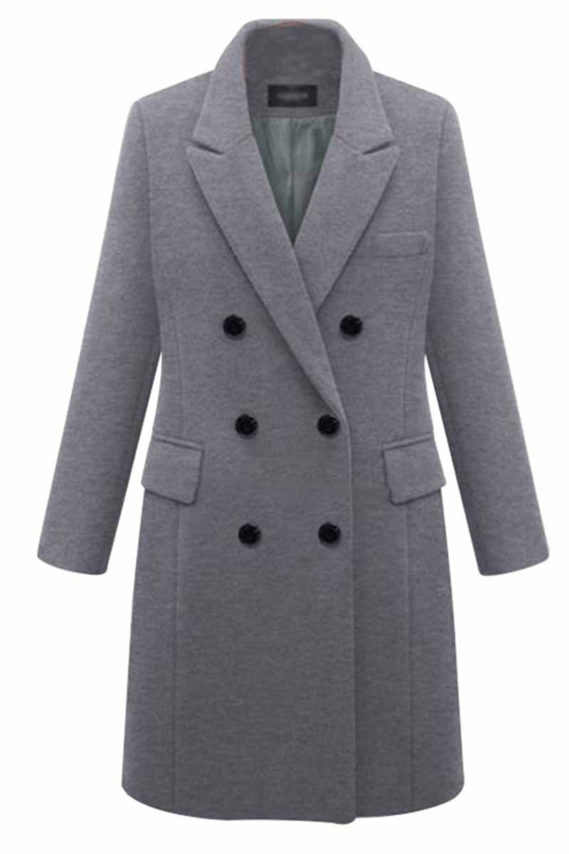 Florcoo Thick Solid Color Button Coat(3 Colors)