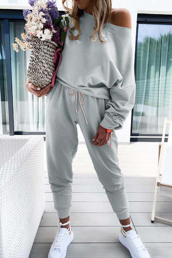 Ready To Relax Loose Top and Drawstring Pants Suit