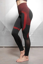 Color Block High Waist Mesh Leggings