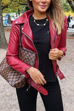 Faux Leather Motorcycle Jacket