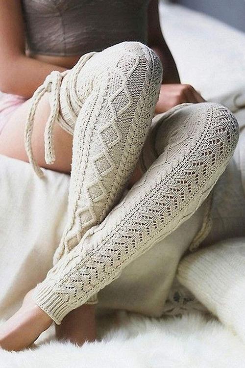 Knit Over Knee High Thigh Socks