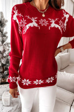 Christmas Snowflake Long-sleeved Knitted Sweater