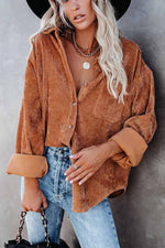 Florcoo Solid Color Loose Pit Shirt Tops