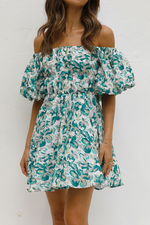 Off-shoulder Floral Ruffle Mini Dress