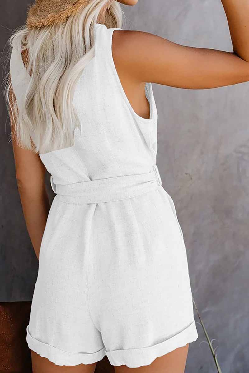 Florcoo Summer Leisure V-neck Bow Rompers