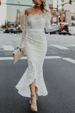 Antonia Elegance Lace Trumpet High Low Dress
