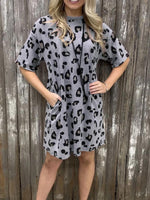 Casual Loose Short Sleeve Round Neck Blouse Dress