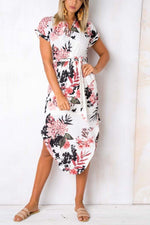 Florcoo Trendy Printed Asymmetrical Midi Dress(4 colors)