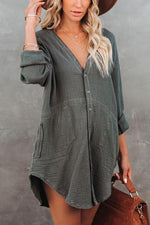 Xavier Cotton Pocketed Button Down Tunic